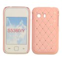 CUSTODIA RIGIDA GOMMATA CON BRILLANTINI per SAMSUNG S5360 GALAXY Y, S5369 GALAXY Y COLORE ROSA