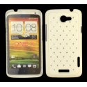 CUSTODIA RIGIDA GOMMATA CON BRILLANTINI per HTC ONE X, ONE XL, ONE X+ COLORE BIANCO