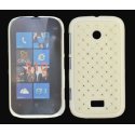 CUSTODIA RIGIDA GOMMATA CON BRILLANTINI per NOKIA LUMIA 510 COLORE BIANCO