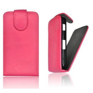 CUSTODIA VERTICALE FLIP PELLE per SONY XPERIA Z LT36I, L36H, C6603 COLORE ROSA