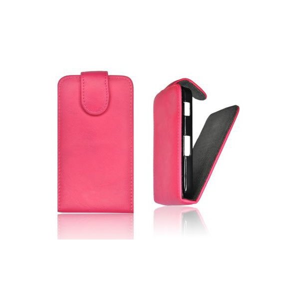 CUSTODIA VERTICALE FLIP PELLE per SONY XPERIA Z LT36I, L36H, C6603 COLORE ROSA