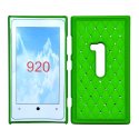 CUSTODIA RIGIDA GOMMATA CON BRILLANTINI per NOKIA LUMIA 920 COLORE VERDE