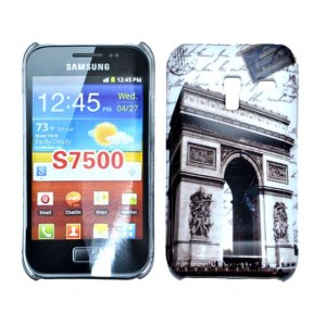 CUSTODIA RIGIDA per SAMSUNG S7500 GALAXY ACE PLUS FANTASIA ARCO DI TRIONFO COLORE BIANCO E NERO