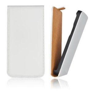 CUSTODIA VERTICALE SLIM FLIP PELLE per SAMSUNG I9500 GALAXY S4, I9505, I9502 COLORE BIANCO