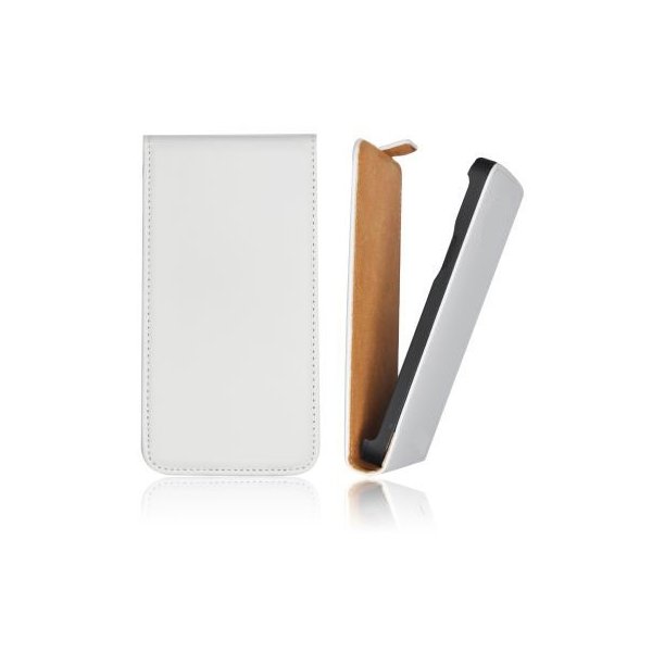 CUSTODIA VERTICALE SLIM FLIP PELLE per SAMSUNG I9500 GALAXY S4, I9505, I9502 COLORE BIANCO