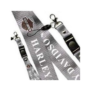 LACCIO PORTACELLULARE DA COLLO IN TESSUTO COLORE SILVER CON SCRITTA HARLEY DAVIDSON E LOGO LARGHEZZA BANDA 20 MM