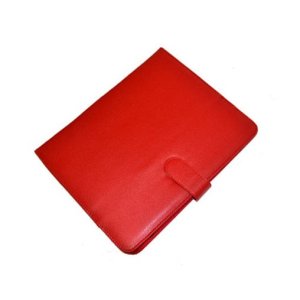 CUSTODIA PELLE UNIVERSALE CON ELASTICO INTERNO per TABLET FINO A 6" POLLICI COLORE ROSSO