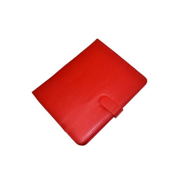 CUSTODIA PELLE UNIVERSALE CON ELASTICO INTERNO per TABLET FINO A 6" POLLICI COLORE ROSSO