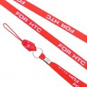 LACCIO PORTACELLULARE DA COLLO IN TESSUTO COLORE ROSSO CON SCRITTA HTC LARGHEZZA BANDA 7 MM