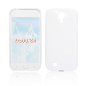 CUSTODIA GEL TPU SILICONE LUCIDA per SAMSUNG I9500 GALAXY S4, I9505, I9502 COLORE BIANCO