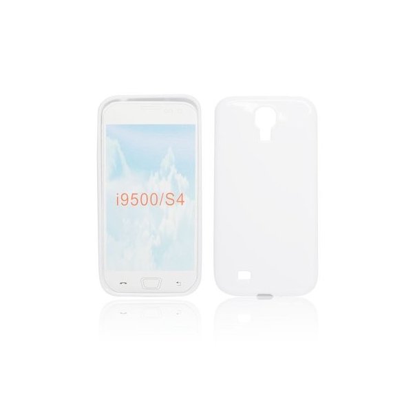 CUSTODIA GEL TPU SILICONE LUCIDA per SAMSUNG I9500 GALAXY S4, I9505, I9502 COLORE BIANCO