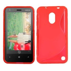 CUSTODIA GEL TPU SILICONE DOUBLE NOKIA LUMIA 620 COLORE ROSSO