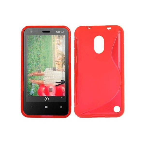 CUSTODIA GEL TPU SILICONE DOUBLE NOKIA LUMIA 620 COLORE ROSSO