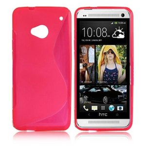 CUSTODIA GEL TPU SILICONE DOUBLE per HTC ONE, M7 COLORE ROSA