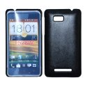 CUSTODIA BACK RIGIDA per HTC ONE SU 528W COLORE NERO PLASTIFICATO EFFETTO PELLE