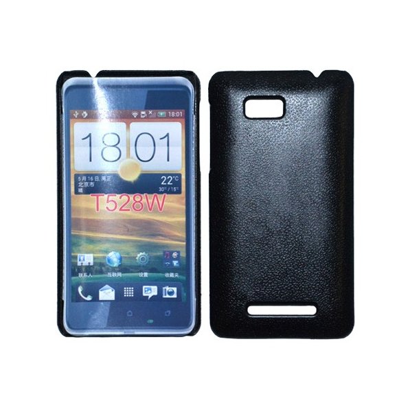 CUSTODIA BACK RIGIDA per HTC ONE SU 528W COLORE NERO PLASTIFICATO EFFETTO PELLE