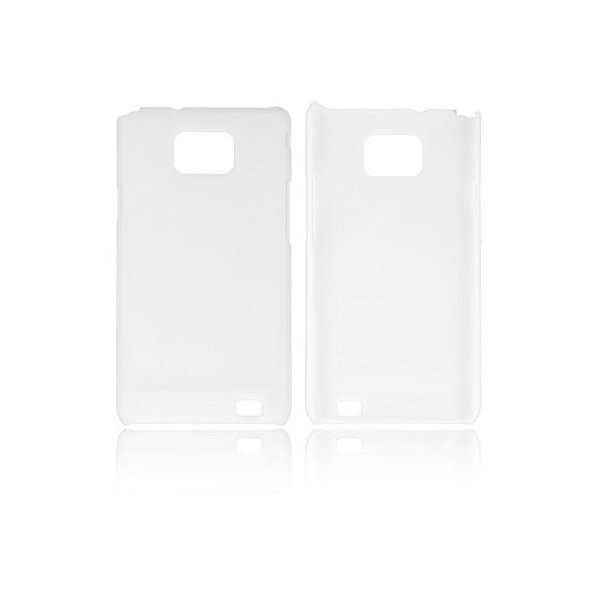 CUSTODIA BACK RIGIDA per SAMSUNG I9100 GALAXY S2, I9105 GALAXY S2 PLUS COLORE BIANCO PLASTIFICATO EFFETTO PELLE