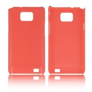 CUSTODIA BACK RIGIDA per SAMSUNG I9100 GALAXY S2, I9105 GALAXY S2 PLUS COLORE ROSA PLASTIFICATO EFFETTO PELLE