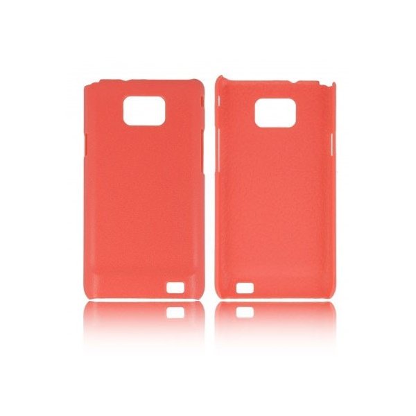 CUSTODIA BACK RIGIDA per SAMSUNG I9100 GALAXY S2, I9105 GALAXY S2 PLUS COLORE ROSA PLASTIFICATO EFFETTO PELLE