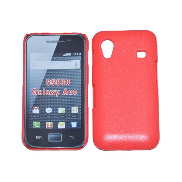 CUSTODIA BACK RIGIDA per SAMSUNG S5830 GALAXY ACE COLORE ROSA PLASTIFICATO EFFETTO PELLE