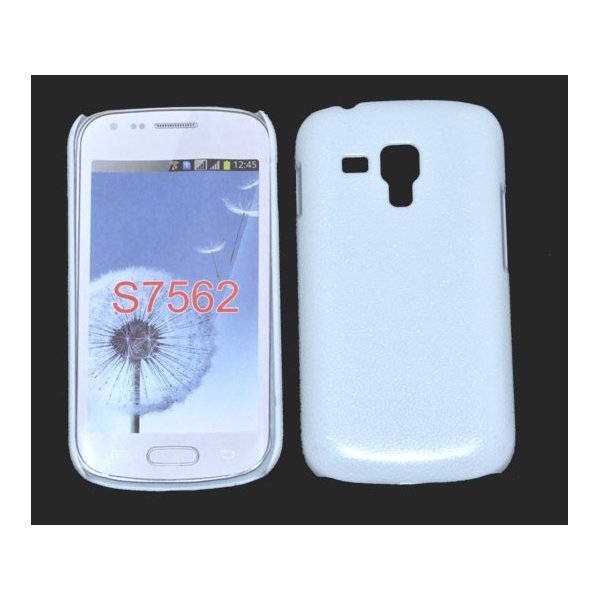 CUSTODIA BACK RIGIDA per SAMSUNG S7562 GALAXY S DUOS, S7560 GALAXY TREND, S7580 COLORE BIANCO PLASTIFICATO EFFETTO PELLE