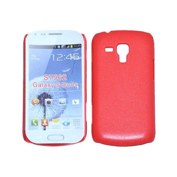 CUSTODIA BACK RIGIDA per SAMSUNG S7562 GALAXY S DUOS, S7560 GALAXY TREND, S7580 COLORE ROSA PLASTIFICATO EFFETTO PELLE