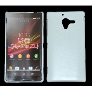 CUSTODIA BACK RIGIDA per SONY XPERIA ZL LTE, C6503, C6502, C6506, HSPA+, L35H COLORE BIANCO PLASTIFICATO EFFETTO PELLE