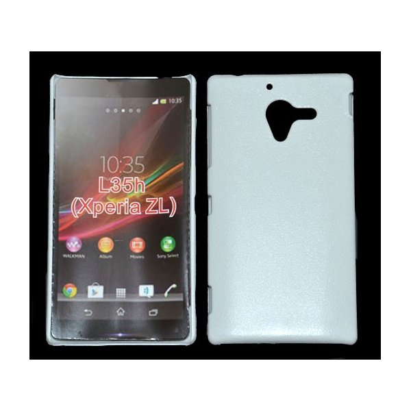 CUSTODIA BACK RIGIDA per SONY XPERIA ZL LTE, C6503, C6502, C6506, HSPA+, L35H COLORE BIANCO PLASTIFICATO EFFETTO PELLE