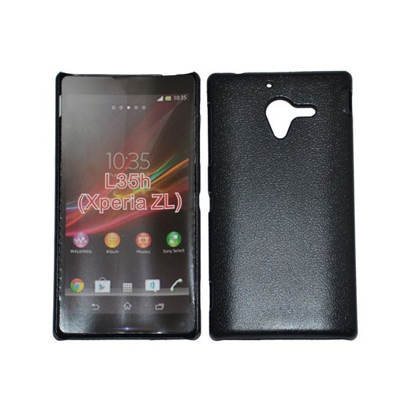 CUSTODIA BACK RIGIDA per SONY XPERIA ZL LTE, C6503, C6502, C6506, HSPA+, L35H COLORE NERO PLASTIFICATO EFFETTO PELLE