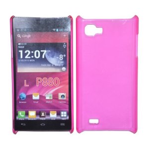 CUSTODIA BACK RIGIDA SLIM DA 0,35mm per LG P880 OPTIMUS 4X HD COLORE ROSA