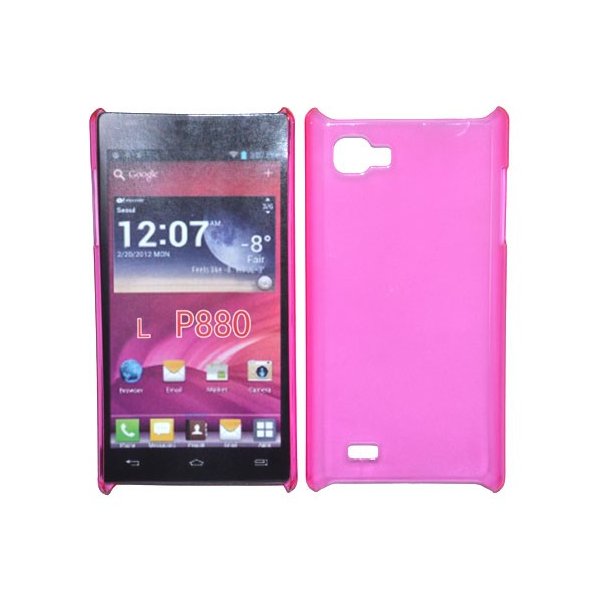 CUSTODIA BACK RIGIDA SLIM DA 0,35mm per LG P880 OPTIMUS 4X HD COLORE ROSA