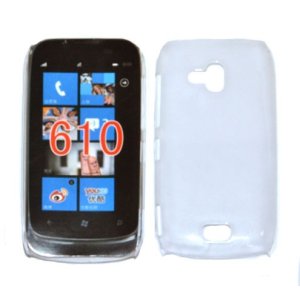 CUSTODIA BACK RIGIDA SLIM DA 0,35mm per NOKIA LUMIA 610 COLORE BIANCO