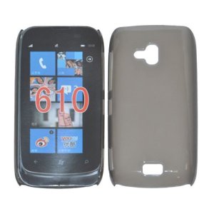 CUSTODIA BACK RIGIDA SLIM DA 0,35mm per NOKIA LUMIA 610 COLORE NERO