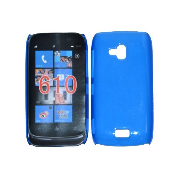 CUSTODIA BACK RIGIDA SLIM DA 0,35mm per NOKIA LUMIA 610 COLORE BLU