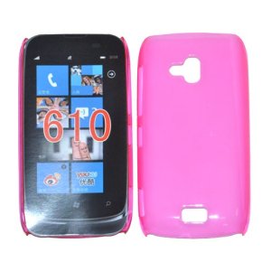 CUSTODIA BACK RIGIDA SLIM DA 0,35mm per NOKIA LUMIA 610 COLORE ROSA