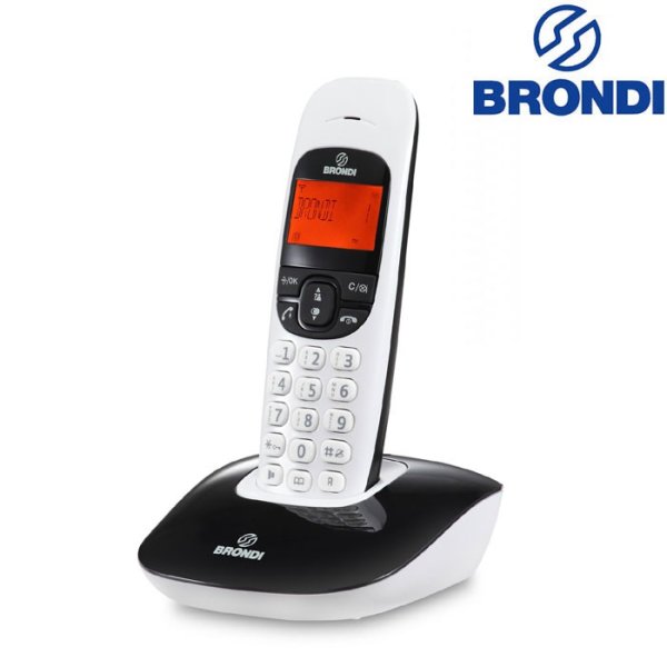 CORDLESS ECO DECT CON VIVAVOCE E SVEGLIA COLORE BIANCO E NERO NICE BRONDI