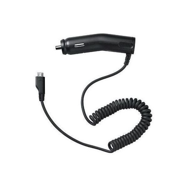 CARICATORE AUTO 1000mAh CON CONNETTORE MICRO USB - CAVO A SPIRALE COLORE NERO ECA-U16CBEGSTD SAMSUNG ORIGINALE IN BULK