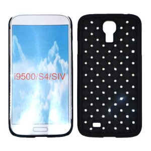 CUSTODIA RIGIDA CON BRILLANTINI per SAMSUNG I9500 GALAXY S4, I9505, I9502 COLORE NERO