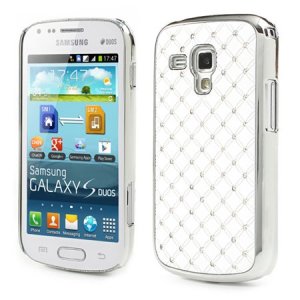 CUSTODIA RIGIDA CON BRILLANTINI per SAMSUNG S7562 GALAXY S DUOS, S7560 GALAXY TREND, S7580 COLORE BIANCO