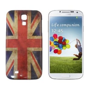 CUSTODIA BACK RIGIDA per SAMSUNG I9500 GALAXY S4, I9505, I9502 FANTASIA BANDIERA UK ANTICATA