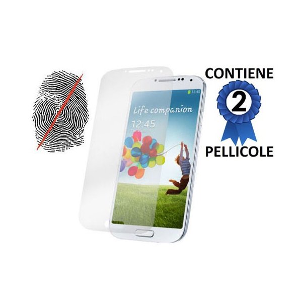 PELLICOLA PROTEGGI DISPLAY ANTI IMPRONTA SAMSUNG I9500 GALAXY S4, I9505, I9502 CONFEZIONE 2 PEZZI