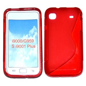 CUSTODIA GEL TPU SILICONE DOUBLE per SAMSUNG I9000 Galaxy S COLORE ROSSO