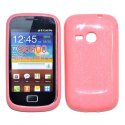 CUSTODIA GEL TPU SILICONE LUCIDA per SAMSUNG S6500 GALAXY MINI 2 COLORE ROSA BRILLANTINATO