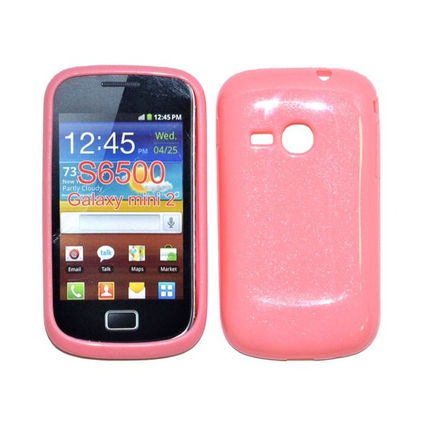 CUSTODIA GEL TPU SILICONE LUCIDA per SAMSUNG S6500 GALAXY MINI 2 COLORE ROSA BRILLANTINATO