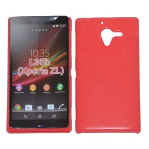 CUSTODIA BACK RIGIDA per SONY XPERIA ZL LTE, C6503, C6502, C6506, HSPA+, L35H COLORE ROSSO PLASTIFICATO EFFETTO PELLE