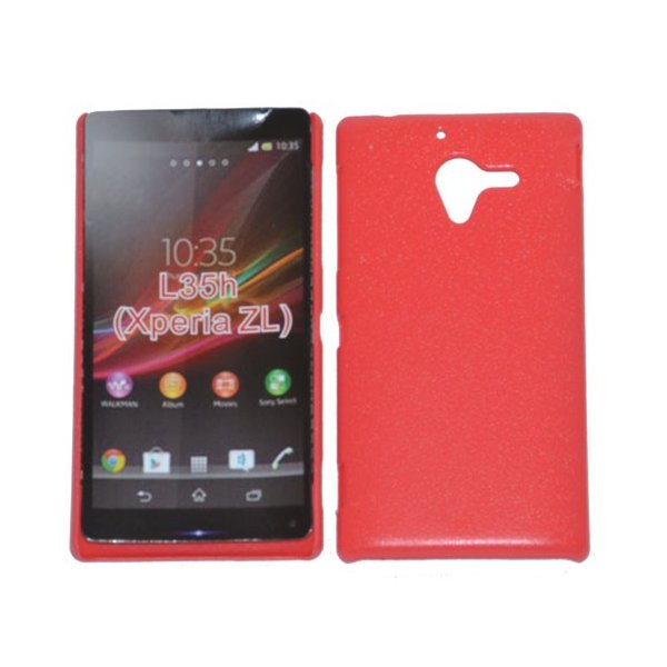 CUSTODIA BACK RIGIDA per SONY XPERIA ZL LTE, C6503, C6502, C6506, HSPA+, L35H COLORE ROSSO PLASTIFICATO EFFETTO PELLE