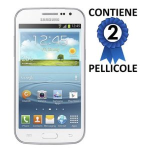 PELLICOLA PROTEGGI DISPLAY SAMSUNG I8550 GALAXY WIN, I8552, SAMSUNG GALAXY GRAND QUATTRO CONFEZIONE 2 PEZZI