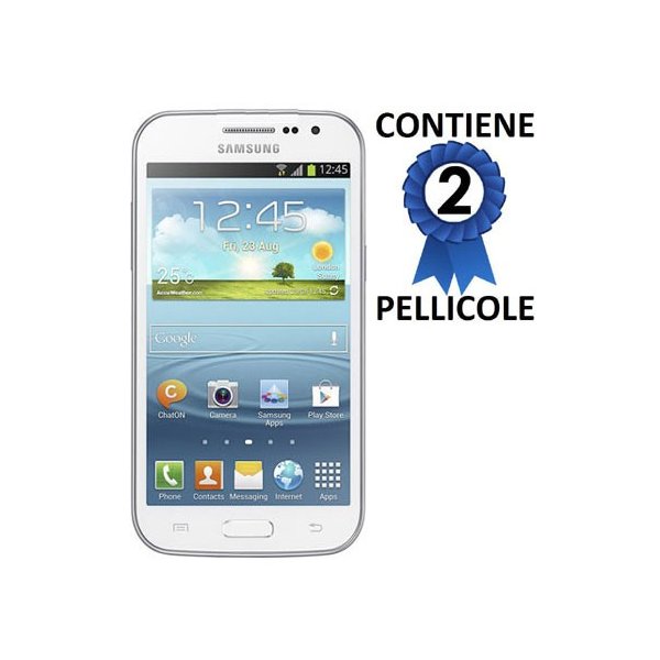 PELLICOLA PROTEGGI DISPLAY SAMSUNG I8550 GALAXY WIN, I8552, SAMSUNG GALAXY GRAND QUATTRO CONFEZIONE 2 PEZZI