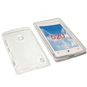 CUSTODIA GEL TPU SILICONE per NOKIA LUMIA 520, LUMIA 525 COLORE BIANCO