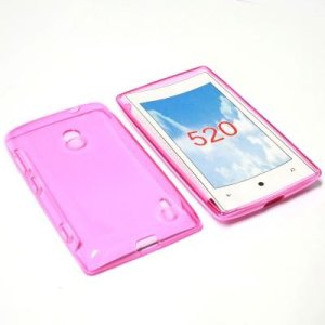 CUSTODIA GEL TPU SILICONE per NOKIA LUMIA 520, LUMIA 525 COLORE ROSA